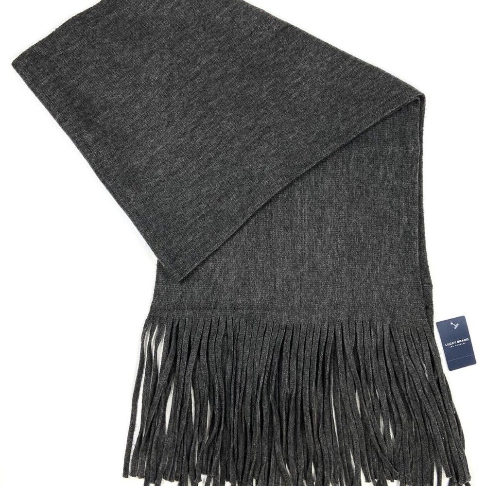 Lucky Brand Dark Grey Heather Brushed Scarf- NEW WITH TAGS
